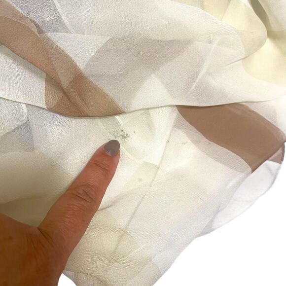 Vintage Echo Retro Blue and Tan Striped Silk Scarf 15.5" x 66" - Picture 7 of 12